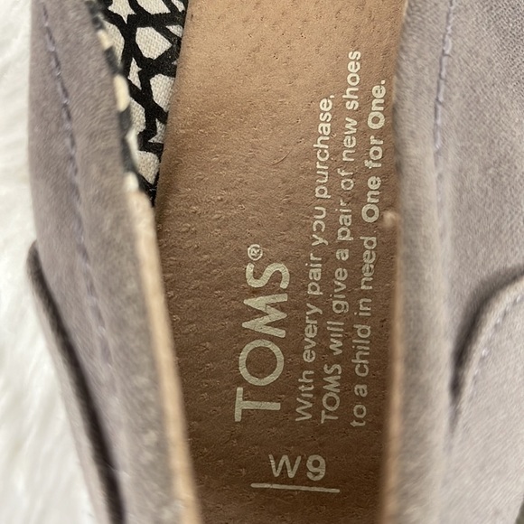 TOMS Canvas Peep Toe Espadrille Wedge Heels Size 9 - Picture 12 of 12